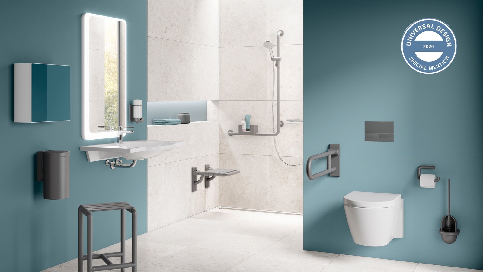 HEWI Serie 477/801 Anthrazit matt Universal Design Award HEWI Serie 477/801in Anthrazit matt ausgezeichnet mit dem Universal Design Award